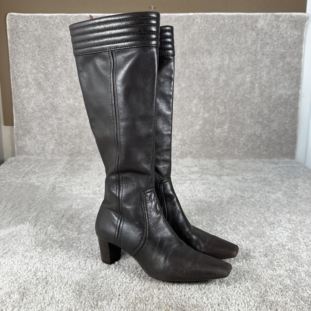 Cole Haan Dark Brown Leather Knee-High Boots